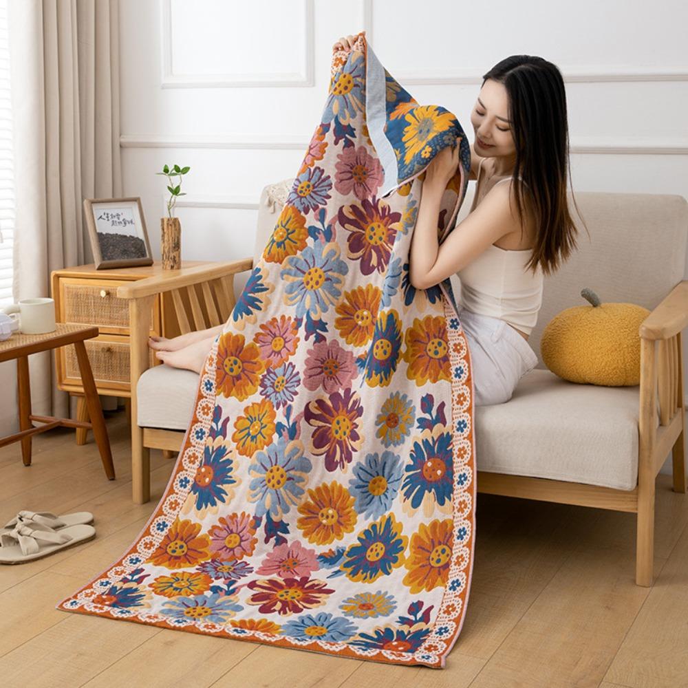 Multi Layer Cotton Gauze Bath Towel Absorbent Baby Blanket Household Beach Towel  Swimming