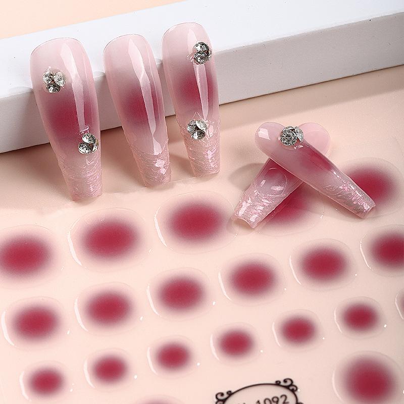 Blush Nail Art Sticker DIY Pink Polka Dot Nail Art Decal Nail Accessories