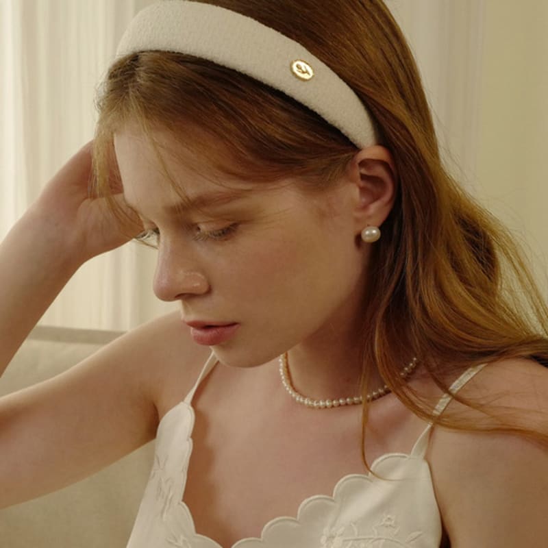 

классическая повязка для волос с тюльпаном (цвета слоновой кости) Silver