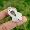 925 Silver Black Rutilated Quartz Gemstone White Topaz Daughter Elegant Pendant