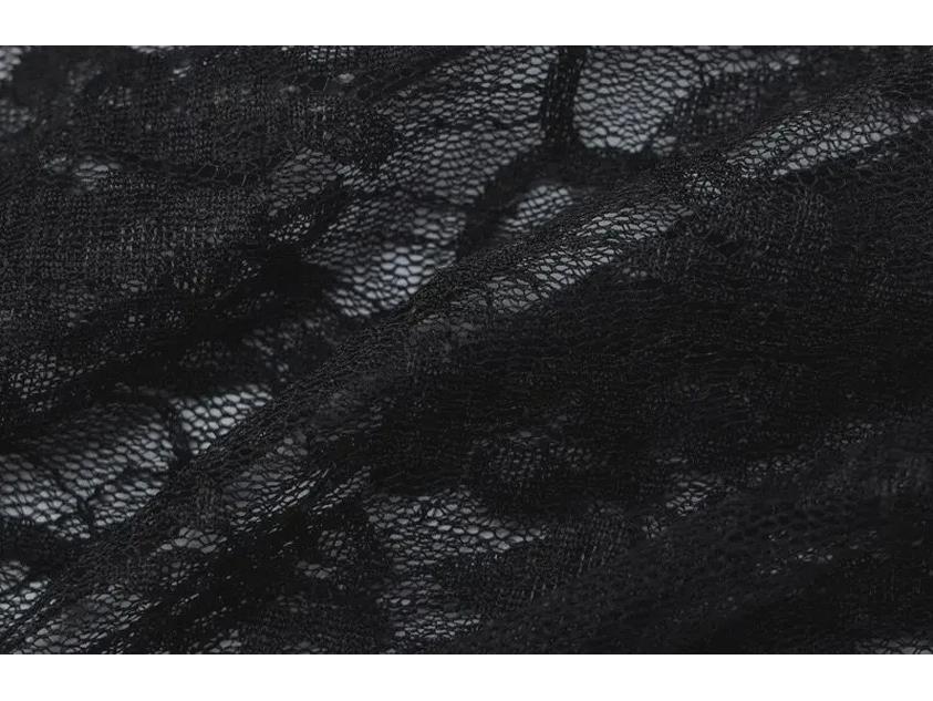 2023 Sexy Lace See-Through Long-Sleeve Jumpsuit for Women - Slim Fit, Popular European & American Fashion