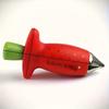 2 pieces of red handle stainless steel corer, easy to remove strawberry stems and eyes, easy to use