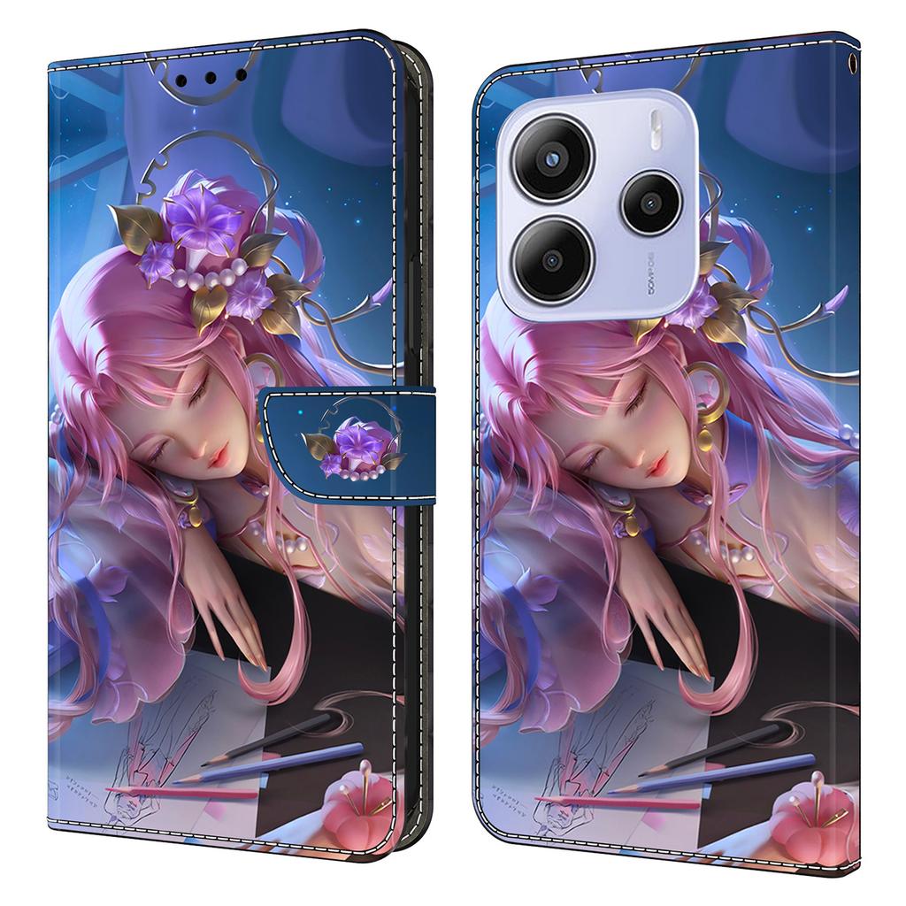 For Xiaomi Redmi Note 14 5G Wallet Case Pattern Printing Stand Leather Flip Phone Cover