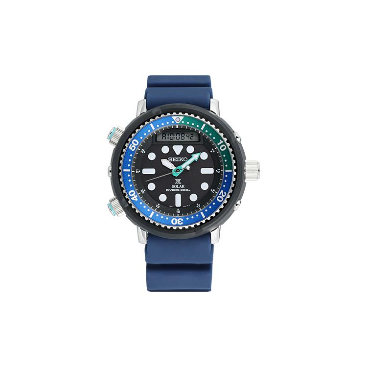 Seiko PROSPEX Solární strojek Silikonový řemínek Hodinky Pánské Hodinky Černý ciferník SNJ039P1