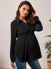 2022 Solid Color V-Neck Long-Sleeved Maternity Top