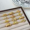 Micro Inlaid Personality Vintage Geometric Opening Ring Women'S Fashion Retro High Sense Niche Design Ring