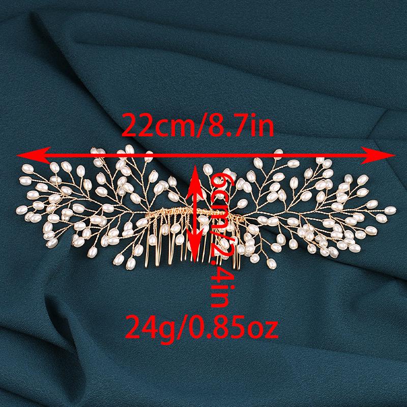 Handmade Pearl Bridal Hair Comb - White Wedding Headwear Ornaments