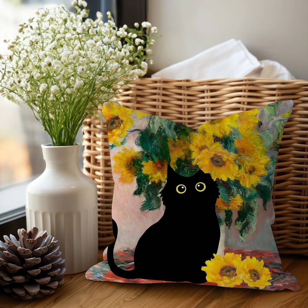 Katze Und V-Vincent V-Van Gogh Kissenbezug Design Kissenbezug Dekor Feiertagsdekoration