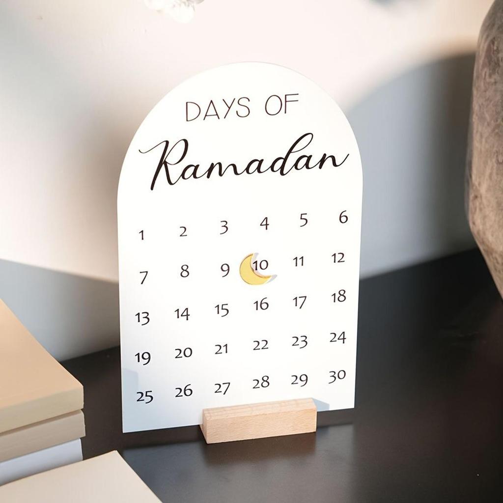 Ramadan Countdown Calendar, 30 Day Advent Countdown Calendar, Acrylic Desktop Eid Decoration Gift, Eid Blessing Magnet decor