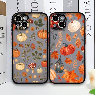 Retro Herbst Ahornblatt Kürbis Muster Handyhülle für Samsung Galaxy S25 S24 S23 Ultra S22Plus S21 FE 5G Weiche Rückseite Hüllen