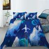 3D Airplane Pattern Bedding Set, Down Duvet Cover with Pillowcase, Single Double Bed, Queen King, Full Size Home Decoration Gift