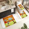 No David 3Pcs Flannel Toilet Mat Set Bathroom Rug Bath Carpet Non Slip Home Decor Toilet 3 Pcs Bathroom Textile Set