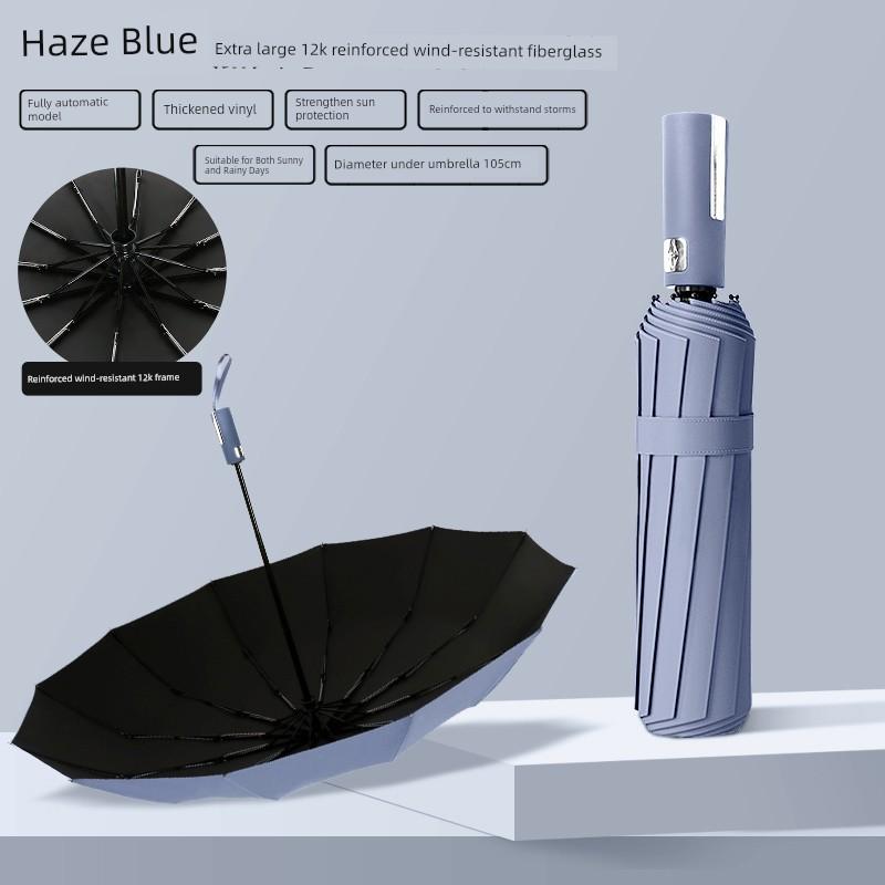 Fully Automatic, Extra-Large, Thickened, Reinforced, Storm-Resistant, Dual-Purpose Sun and Rain Umbrella, Uv Protection Sunshade Umbrella for Men and
