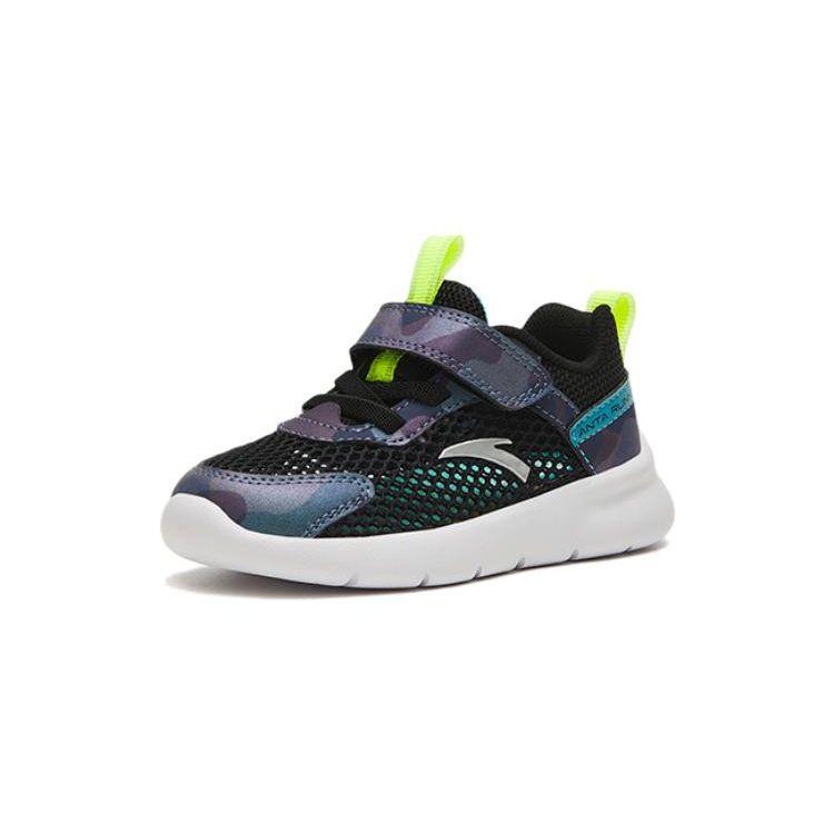 Anta Kids Non-Slip Shock Absorbing Wear-Resistant Low-Top Walking Shoes Baby Shoes Black Purple 312320005-4