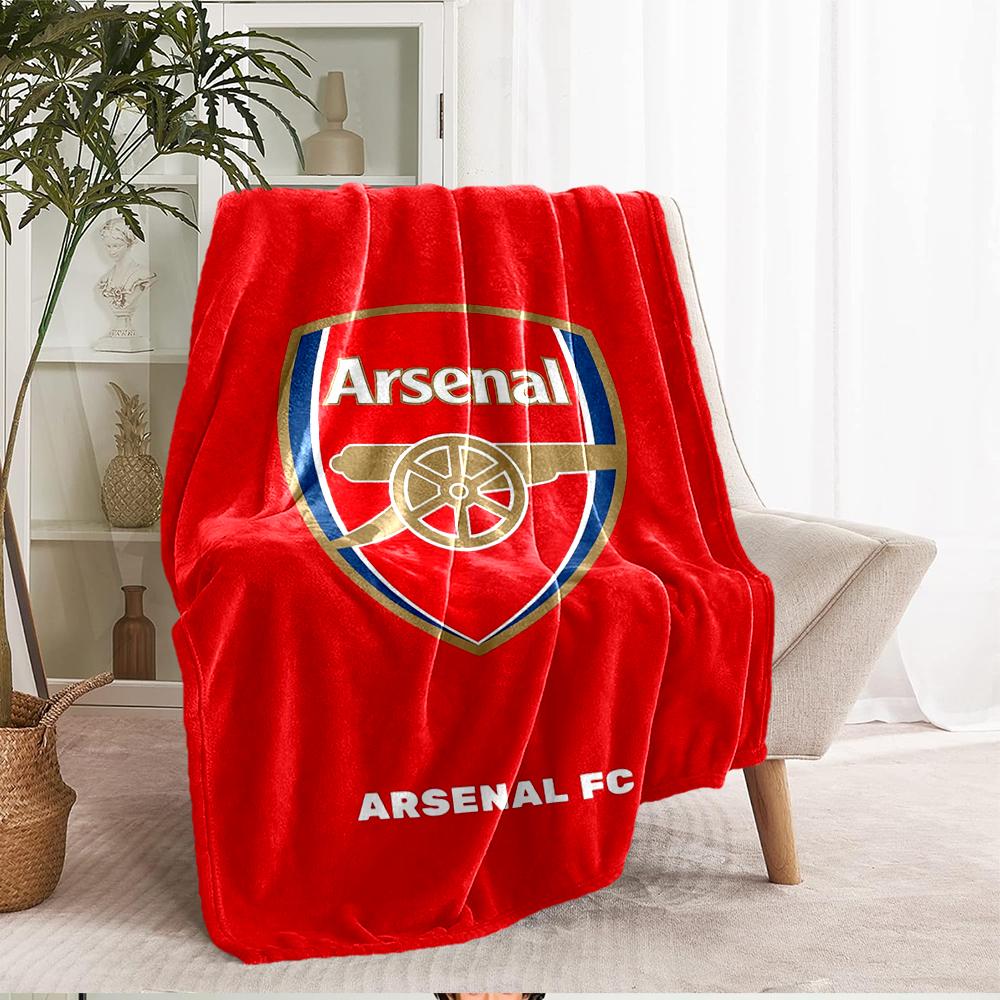 Arsenal F.C Theme Printed Blanket - Perfect for Couch, Bed, Travel & Outdoor Use | Machine Washable, Cozy & Durable.