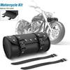 Motorcycle Tool Bag Universal Fork Bag PU Leather Saddlebag Front Fork Handlebar Sissybar Storage Roll Pouch for Harley Davidson Dyna Softail