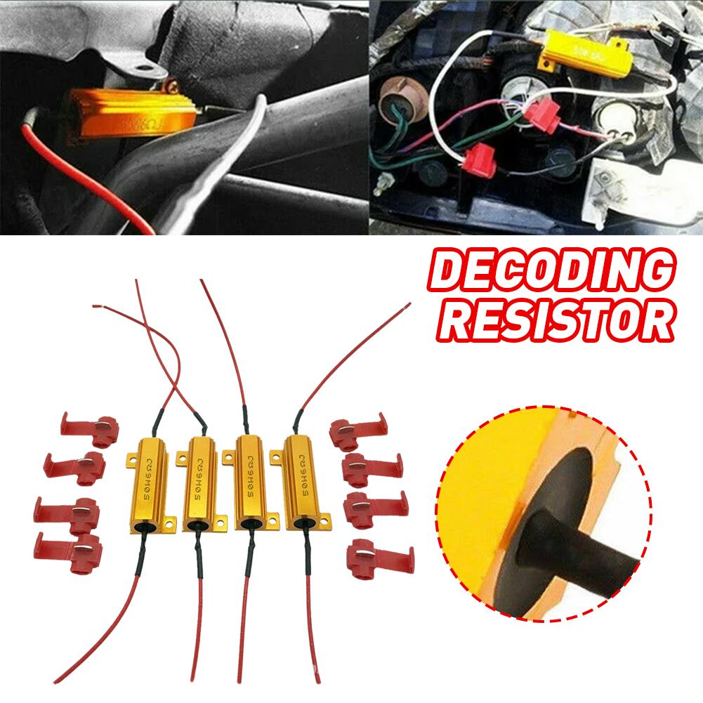 2/4pcs LED Indicator Ballast Load Resistor Flash Rate Relay Turn Signal Bulbs 50W 6 Ohm Load Resistor