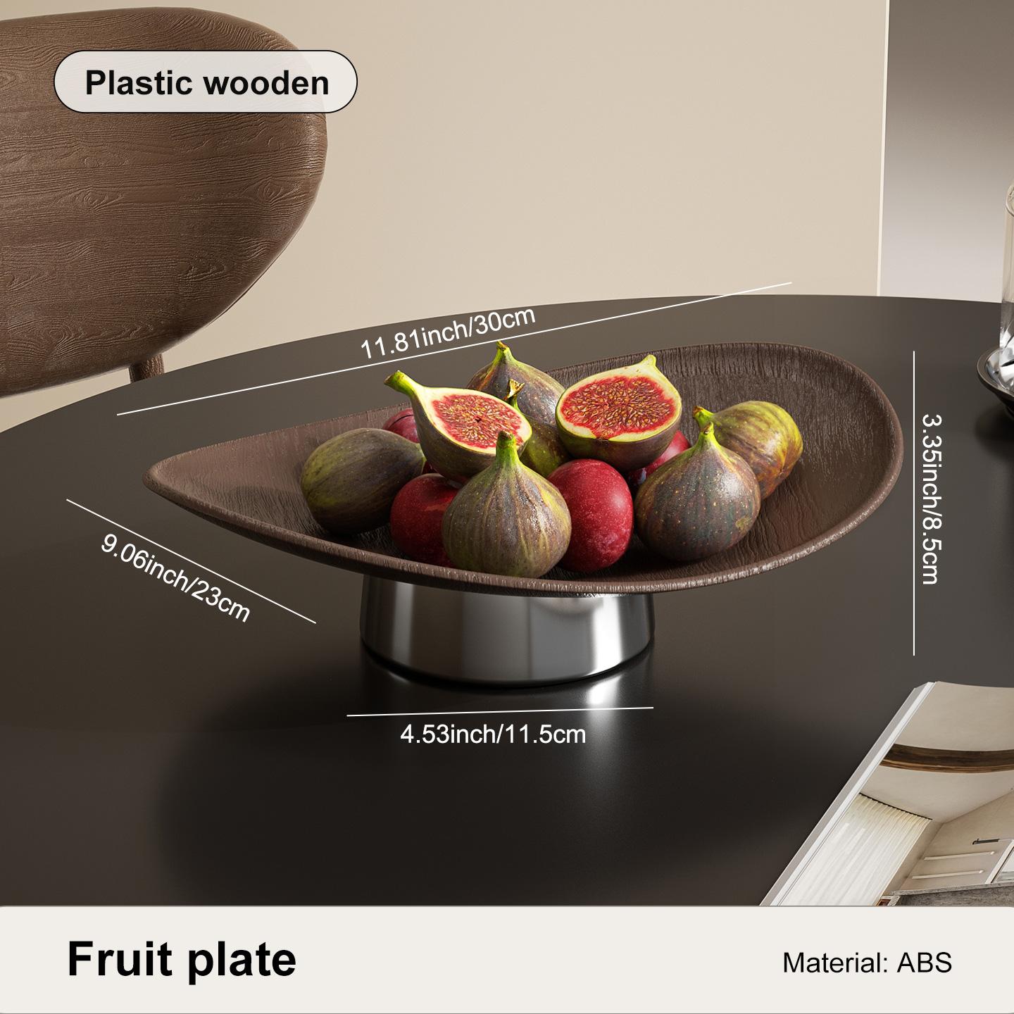 

Fruit Bowl for Counter Leaf Fruit Bowl with Base Large Open Decorative Serving Plate Tabletop Centerpiece Modern Home Decor шоколадный