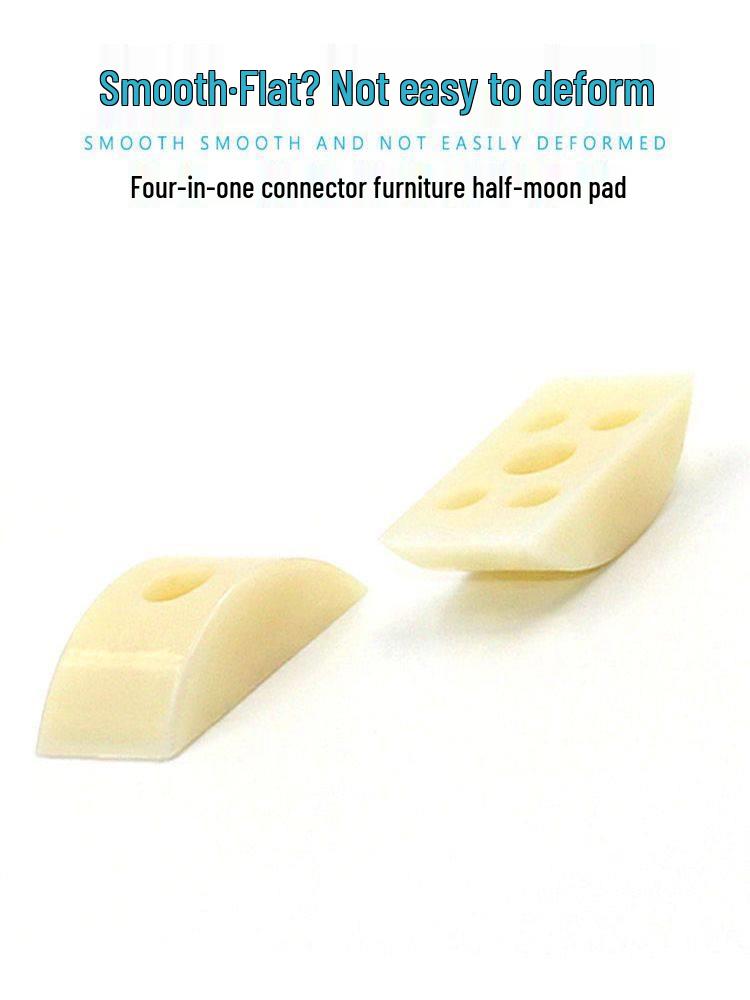 Semi-Circular Nylon Washer for Stair Handrails and Desks - Four-in-One Screw Connector with Half-Moon Pad