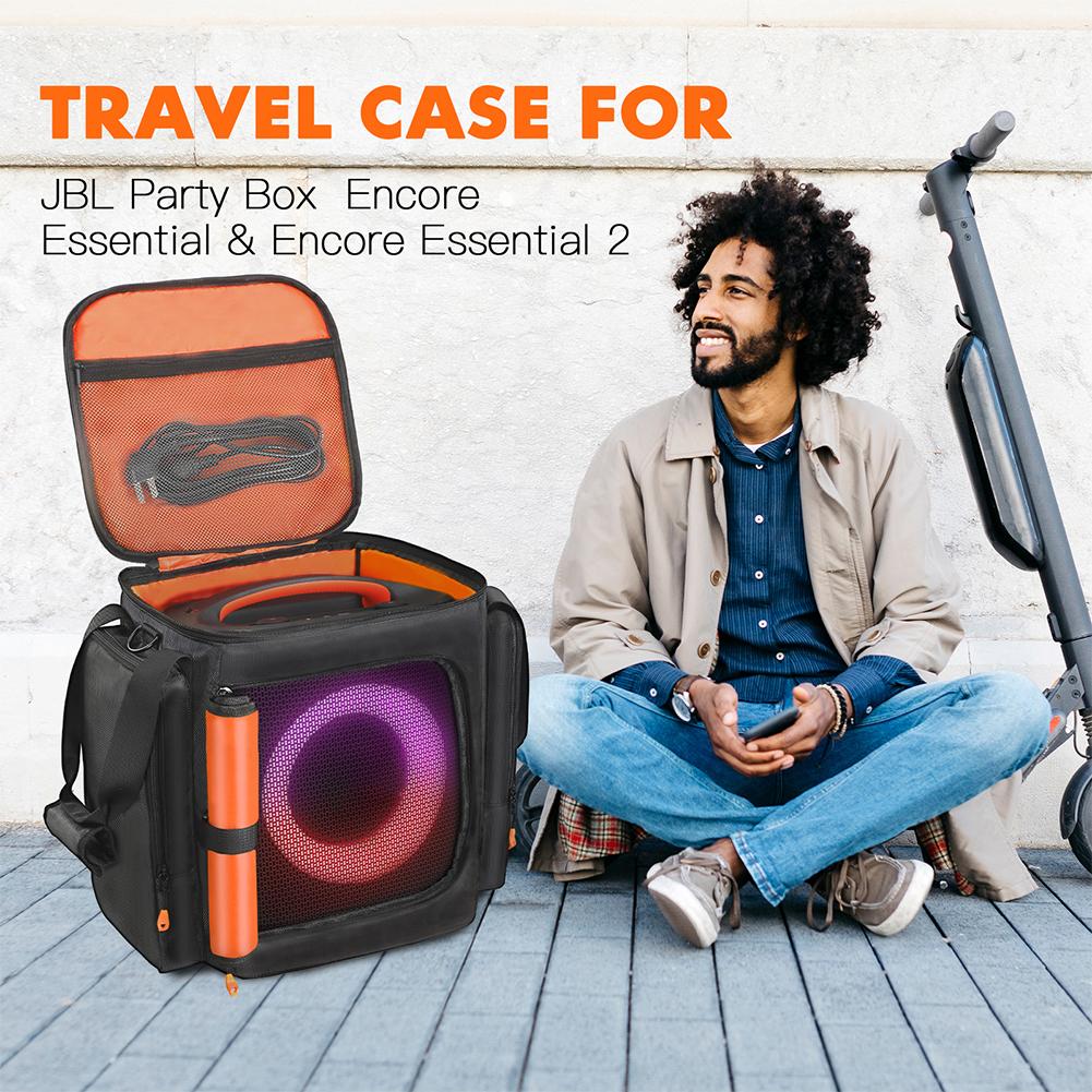 Speaker Multi-Functional Storage Bag Portable Speaker Tote Bag for JBL PartyBox Encore Essential 2 Fashion Travel Carrying Case