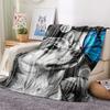 1PC Watercolor Pet Art Print Flannel Blanket, High quality All Seasons, Home Decor, Warmth and Comfort, Perfect for Christmas Gifts