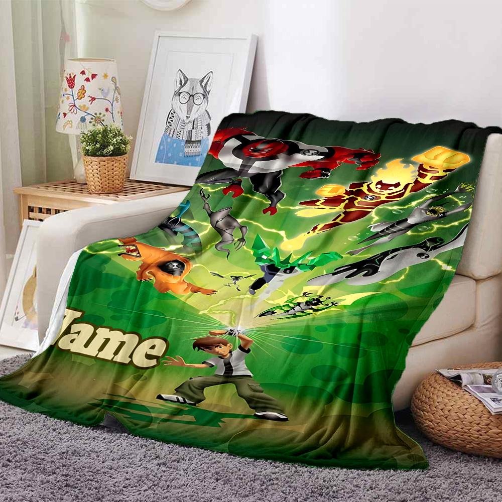 Custom Name Ben Alien Force Adventure Party Blanket For Couch Bed Plush Cozy Fuzzy Blanket Super Soft Warm Blankets For Fall And Winter 09165