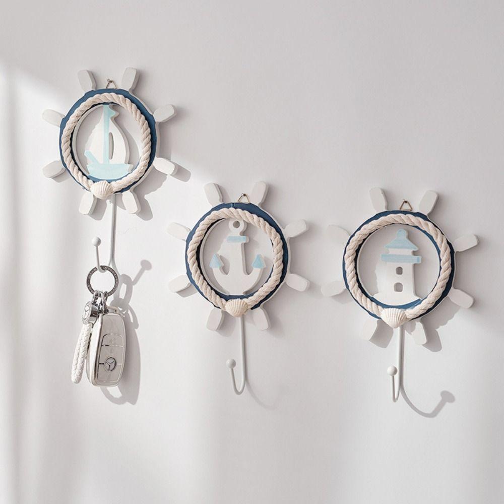 

Wooden Robe Hanger Wall Hanging Towel Hanger Unique Mediterranean Style Coat Hook Wall