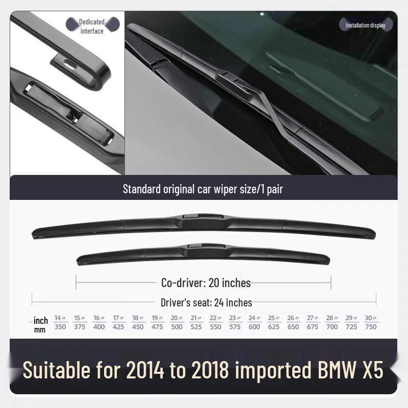 BMW X5 2022 Model Frameless Front Wiper Blade - 22" Rubber Strip, Free Shipping