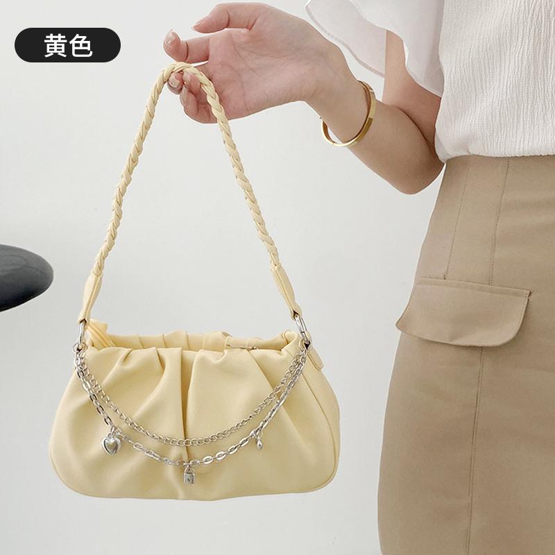 Korean version of trendy underarm bag women's pleated cloud square handbag niche design simple and versatile shoulder bag