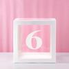Clear Balloon Box with 26 White Letters for Birthday Party and Baby's First Birthday Decoration