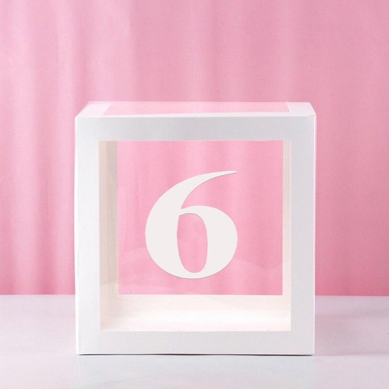 Clear Balloon Box with 26 White Letters for Birthday Party and Baby's First Birthday Decoration