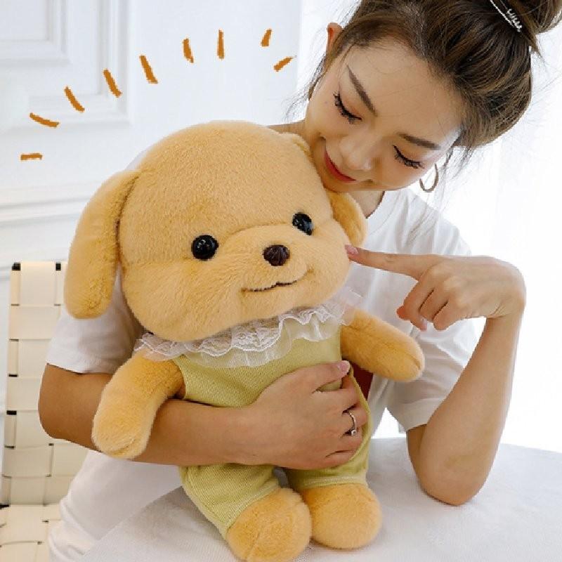 Adorable Senbei Dog Plush Toy Soft Cuddly Poodle Stuffed Animal Gift For Kids