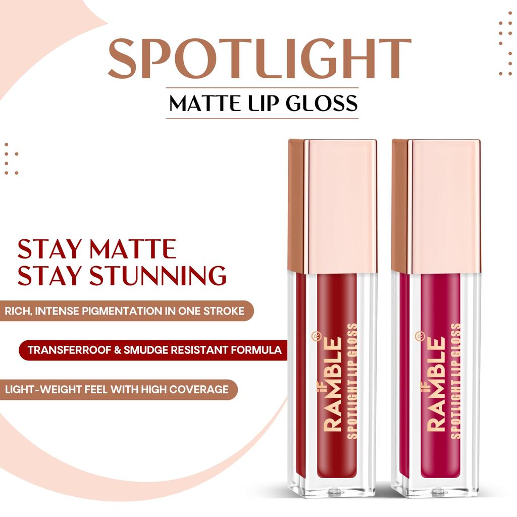If Ramble Spotlight Lip Gloss|Highly Pigmented|Glossy Texture |Long Lasting |Dramatic Color |Keeps Lips Hydrating (Spotlight Lip Gloss-07)