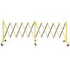 Double Expandable Barricades, 5.46m Industrial Safety Barriers, Flexible Mobile Barricade with Locking Casters, Portable Folding Security Gate Metal