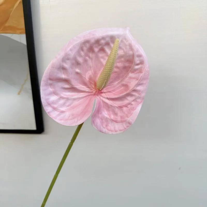 10Pc/lot 3D Printing Palm Artificial Flowers Wedding Hall Layout Home Decoration Fake Anthurium Flowers Party Flower Arrangement