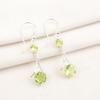 Peridot Gemstone 925 Stamped Silver Jewelry Zircon Dangle Earrings 1.84" For Her CZE-9-3