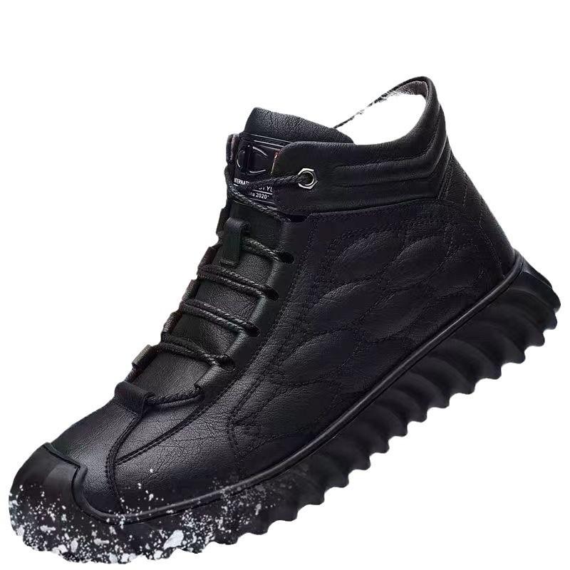 Cotton shoes men's winter velvet warm casual leather shoes men's outdoor hiking shoes snow boots shoes men's shoes