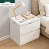 Modern Solid Wood Bedside Table with Double Drawers