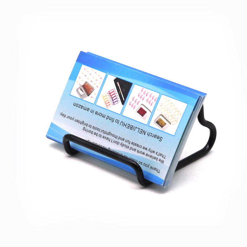 Decorative Metal Dual Function Desktop Organizer Unique Shape Phone Stand Business Card Holder for Office Home
