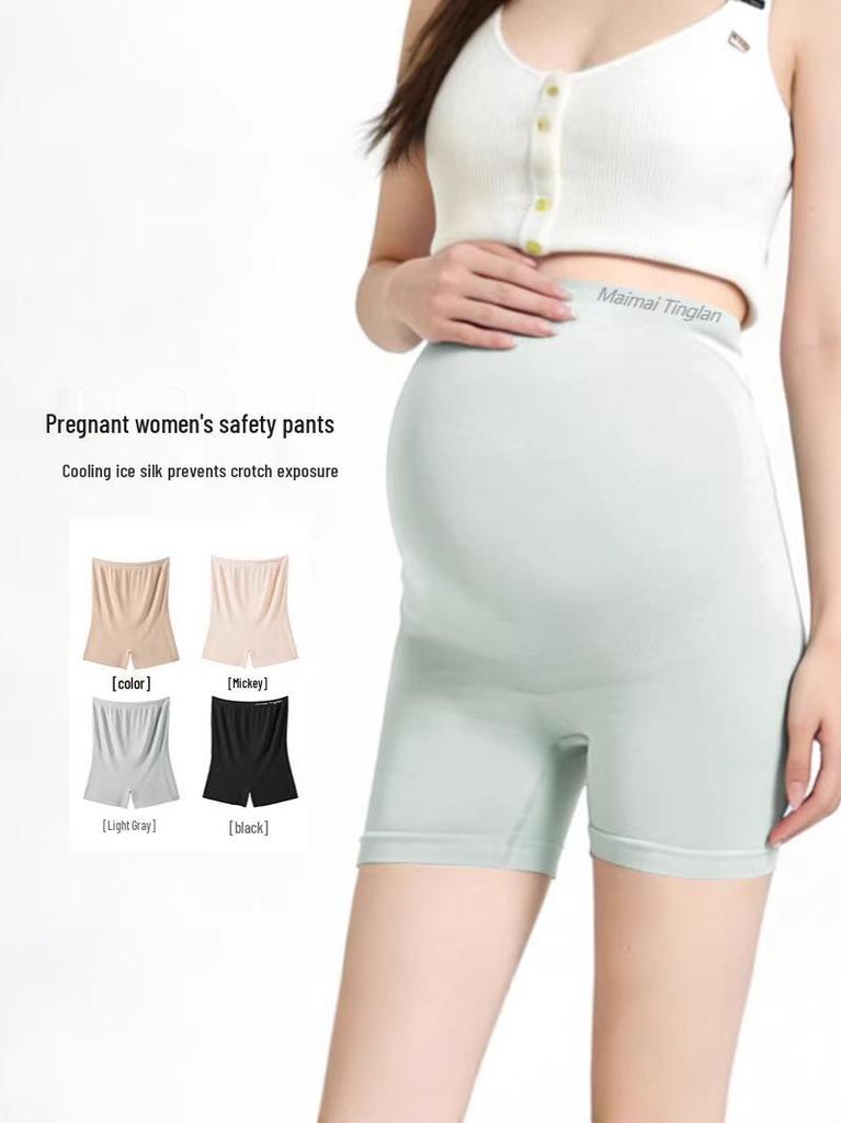 High Waist Plus Size Maternity Leggings with Antibacterial 2-in-1 Safety Shorts - Comfortable, Supportive & Highly Elastic for Belly Support