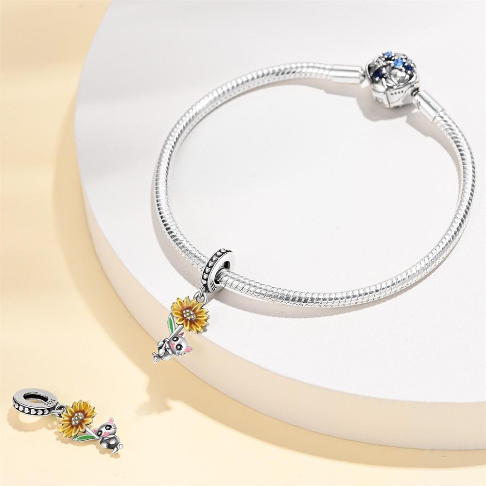 Originalcopper Charms Luxury Cat Beads Fit Bracelet Diy Women Making Delicate Gift