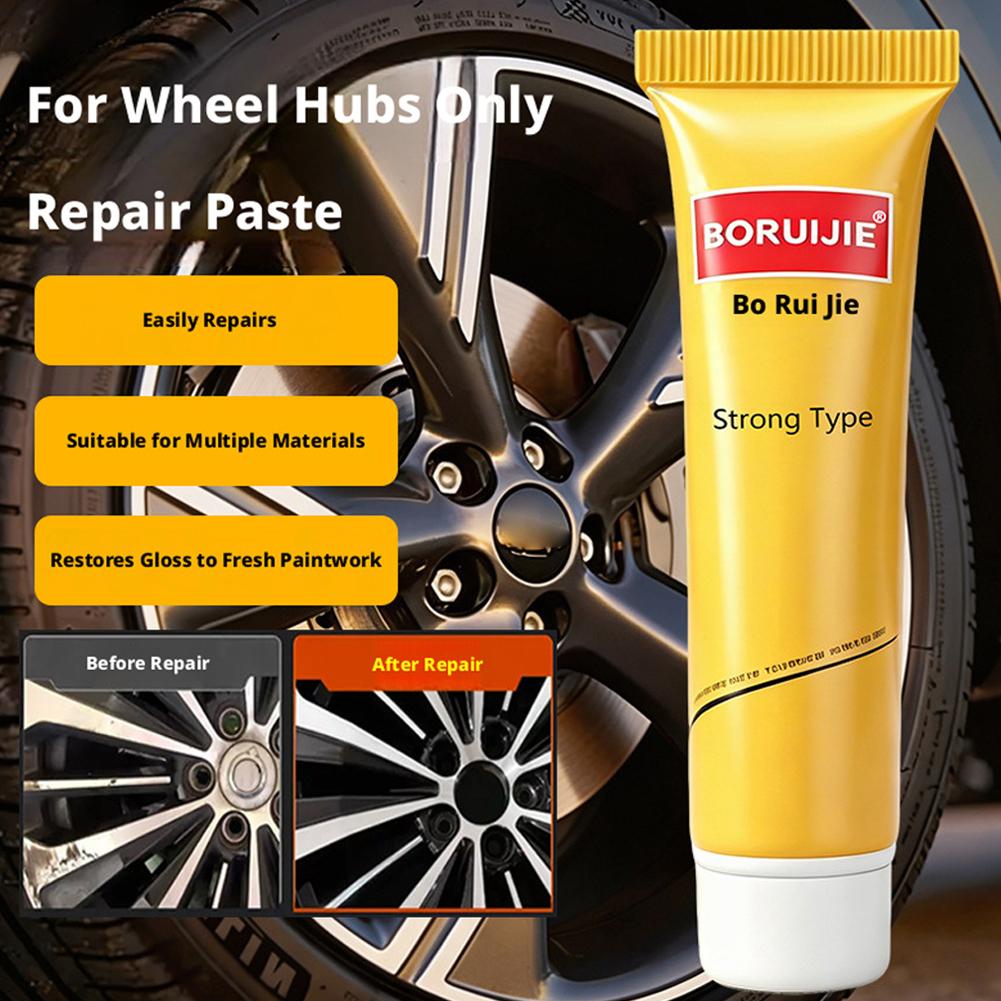 Car Wheel Polishing Compound Paste, Heavy Duty Metal Polish for Alloy Rims, Remove Rust, Oxidation & Brake Dust, Restore Deep Shine & Luster