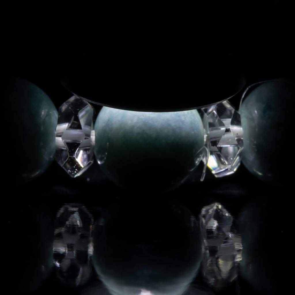 15cm Itoigawa Natürlicher Jadeit Armband mit Blau und Quarz ein Schöner Japanischer Nationalstein und Jomon Kraftstein Jadeit Werkstatt Spezial