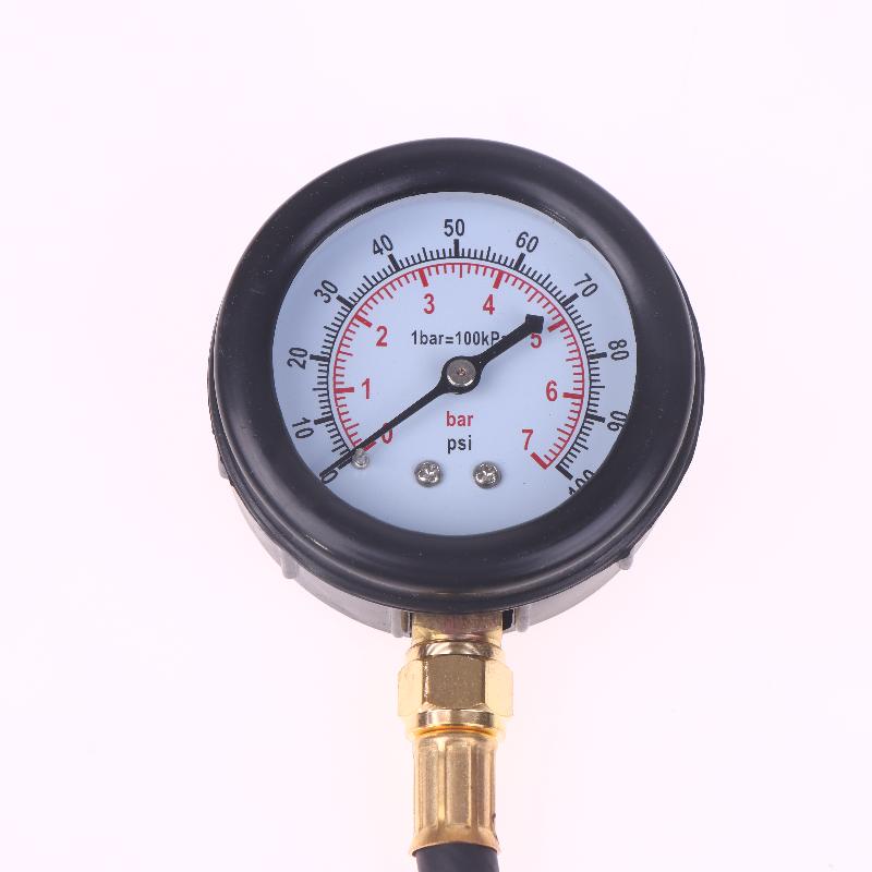 Automobile Fuel System Gasoline Pressure Gauge Motorcycle Car Pressure Tester Tool 0-100Psi 6.3/ 7.89/ 9.49 With Valve
