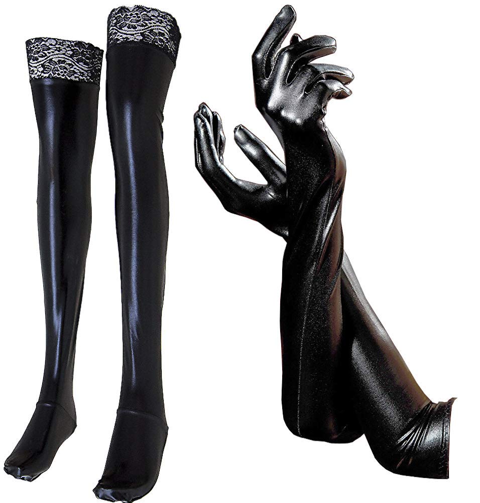 

Комплект из перчатки и гольф до колена из искусственной кожи Pure Bon, один размер подходит всем, TOKYO GOODS MARKET (черный)