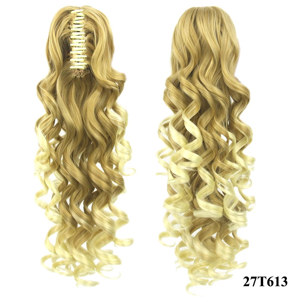 

Long 60cm Lady Women Claw Ponytail Clip In Pony Tail Hair Extension Extensions Piece Curly Style 27T613