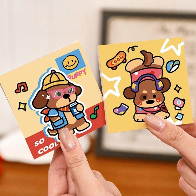 20Pcs Cartoon Dachshund Puppy Sticky Notes Students Can Tear Message Memo Notes Cartoon High-Looking Stationery Student Gift