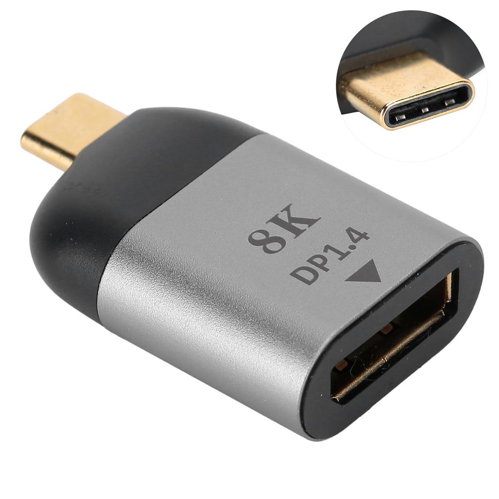 Aluminum Alloy Shell TypeC Male to DP Adapter Converter Connector for Windows Android OS X
