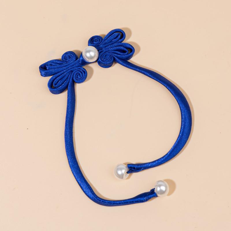 Botões de Tassel de Pérola Tecidos à Mão Estilo Chinês Fivela de Cheongsam Acabamento com Contas Fixador Para Orelha de Coelho Cauda Longa Botões Decorativos