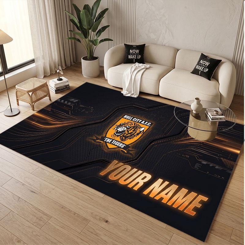 Custom Rug Hull FC Pattern Print Name Text Soft Non‑Slip Floor Carpet for Home Indoor Decoration